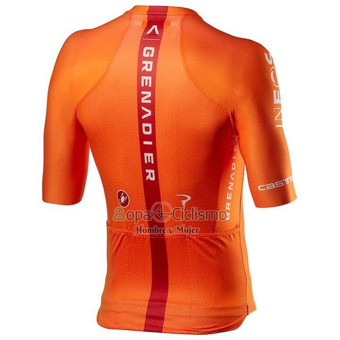 Ineos Grenadiers Ropa Ciclismo Culotte Corto 2021 Mangas Cortas Naranja